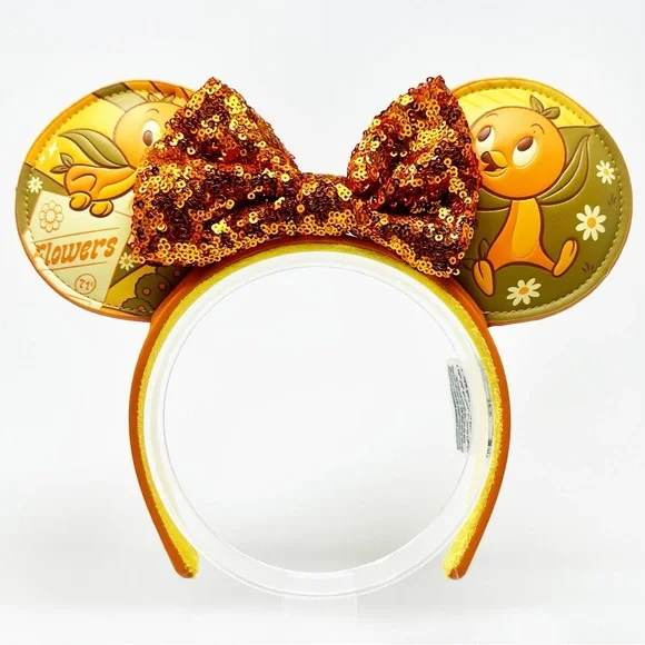 EUC EPCOT Flower & Garden Orange Bird Ears Headband - Picture 1 of 2